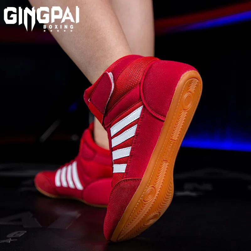 Chaussures de boxe chaussures d'entraînement complètes force haltérophilie boxe combat haute aide ho
