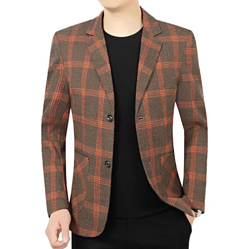 Manteau Homme Printemps-Automne 2026 – Blazer Décontracté à Col Rabattu et Poches, Simple Boutonnage
