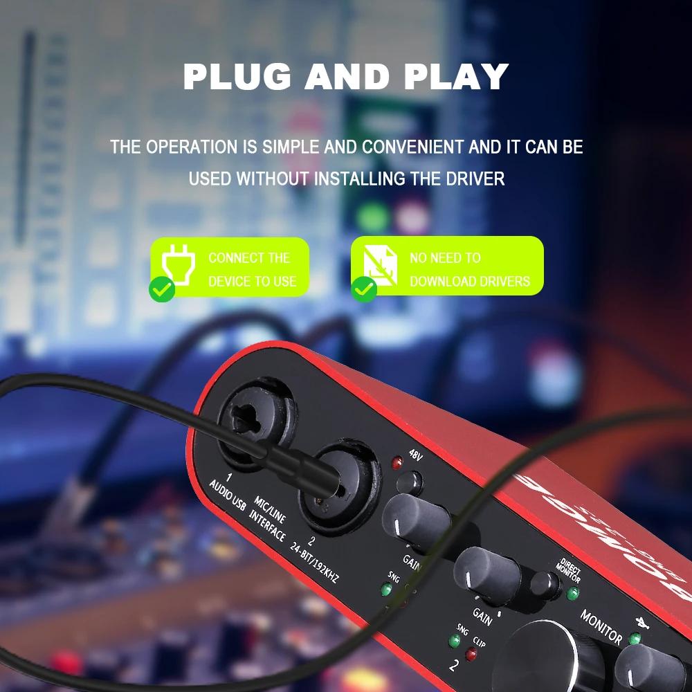 Interface audio BOMGE BMG-22S Carte son professionnelle 32 bits/192 kHz et amplificateur double cana