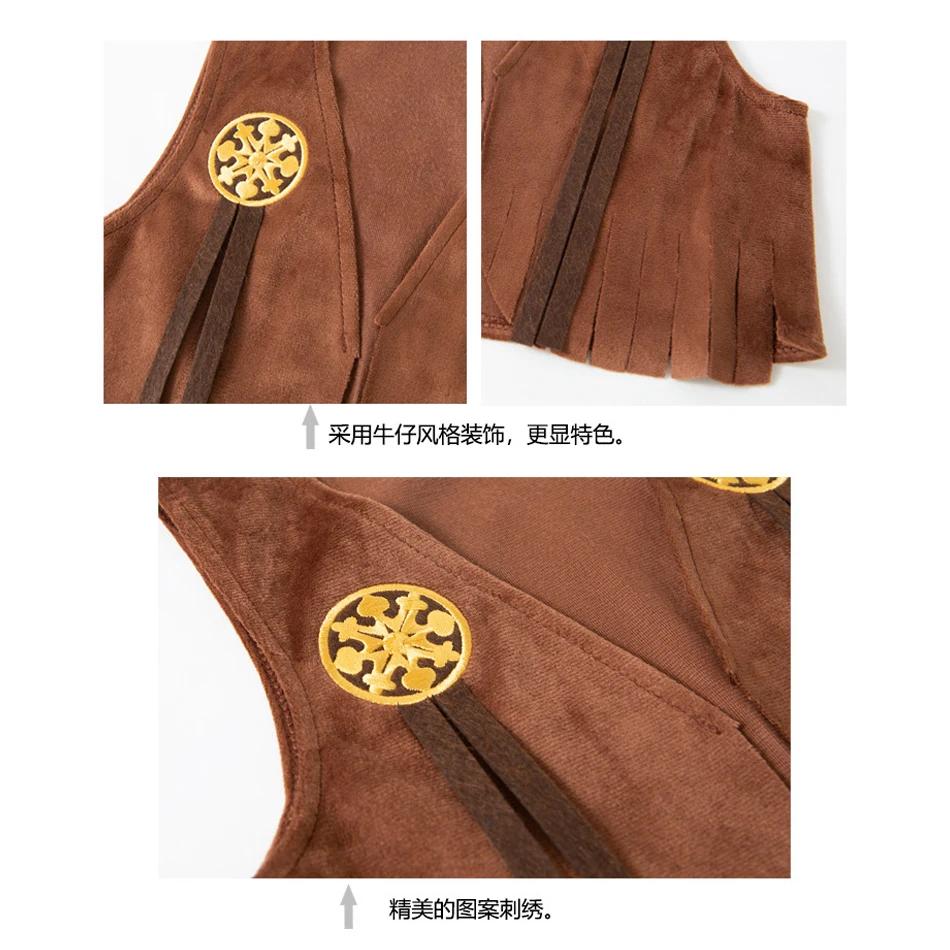 Ensemble de costume de cow-boy pour filles, tenue de déguisement sur le thème western avec veste, ju