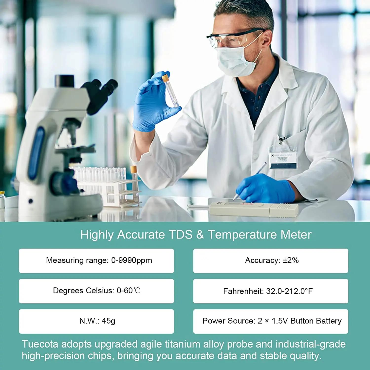 Testeur d'eau numérique TDS, stylo de qualité de l'eau PPM, plage de mesure 0-9999 PPM, idéal pour l