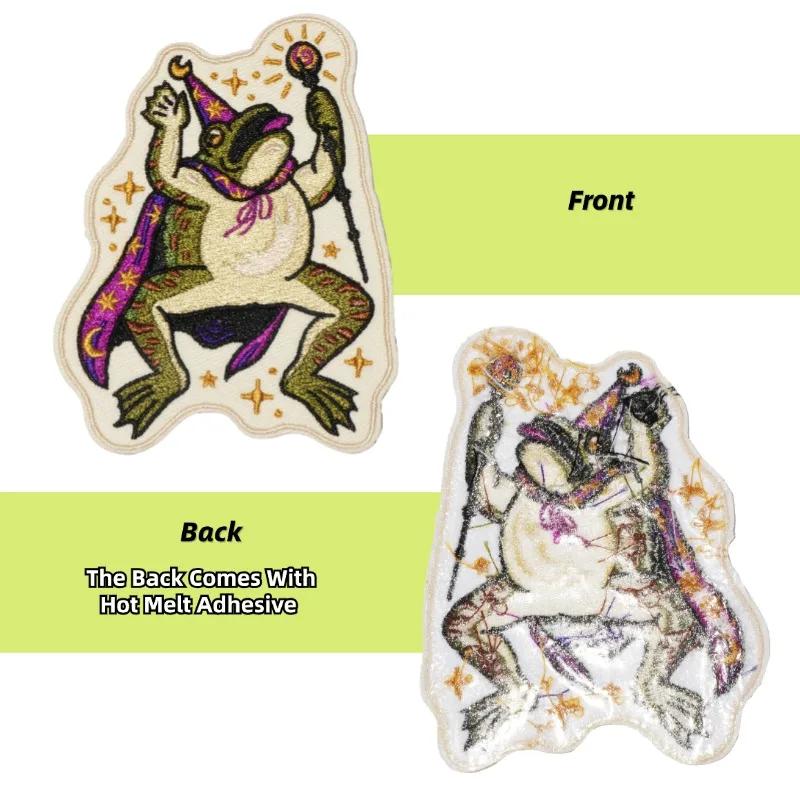 Patch brodé crapaud assistant, 1 pièce, à repasser, à coudre, pour vêtements, casquette, sac, veste,