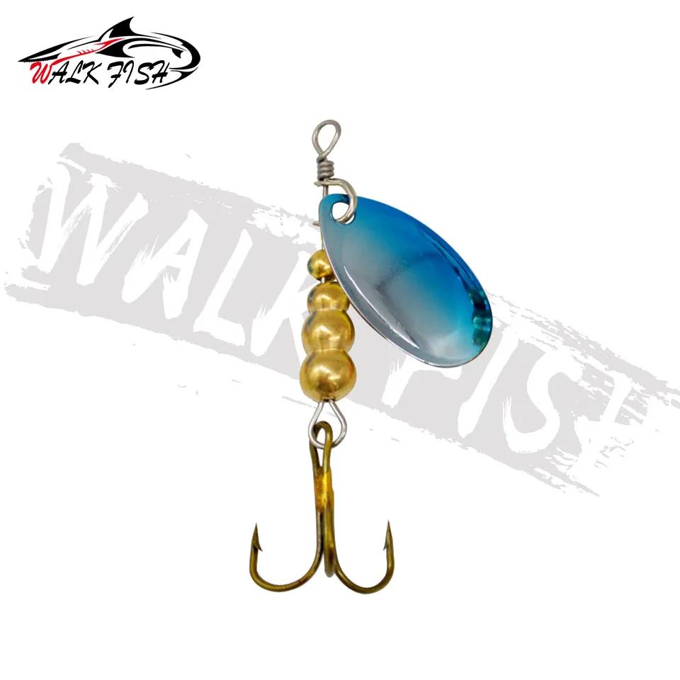 WALK FISH – leurre métallique rotatif avec triple hameçon, appât artificiel idéal pour la pêche au b