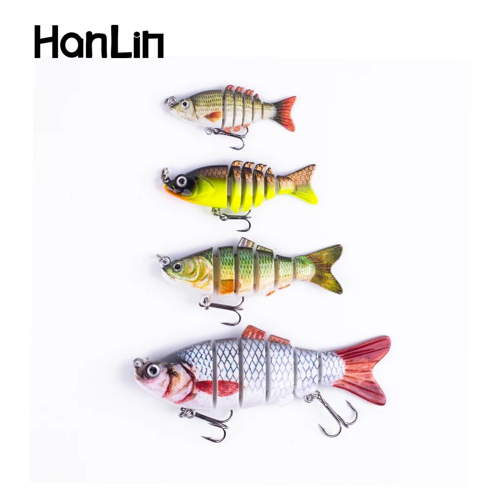 Leurre de pêche articulé Hanlin 5/6/7/8/10cm, mini-swimbait flexible, leurre bionique crankbait coul
