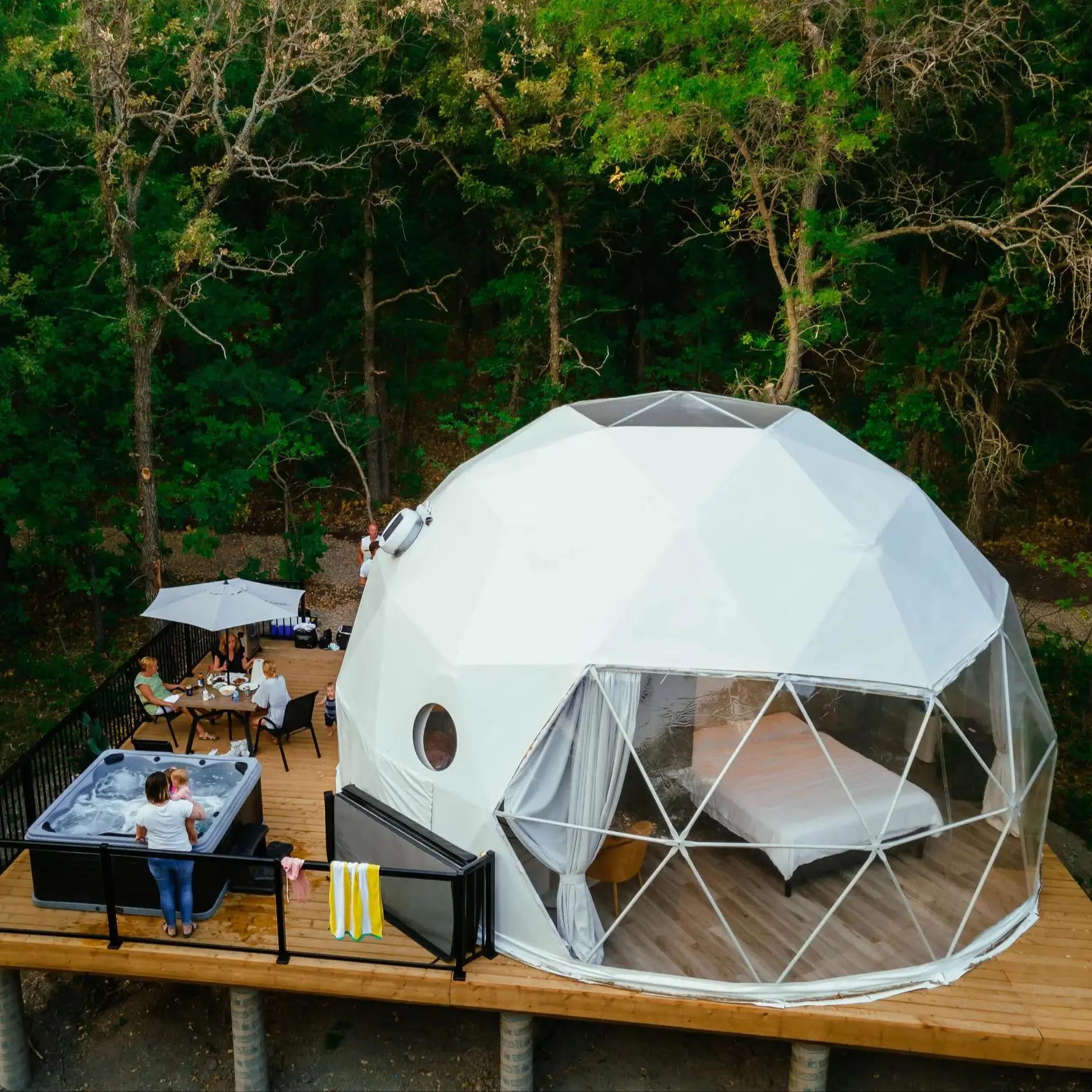 Tente d'hôtel dôme géodésique manoir serre tente loisirs Resort vacances en plein air Glamping tente