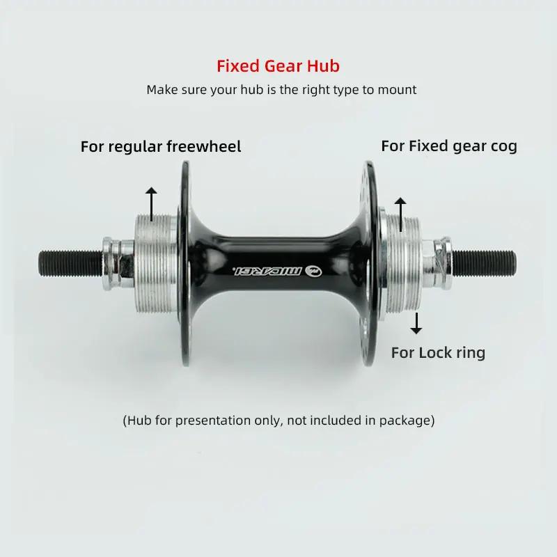 Vélo engrenage fixe 13T 14T 15T 16T 17T 18T, roue libre, verrouillage du moyeu, 1 vitesse, anneaux d
