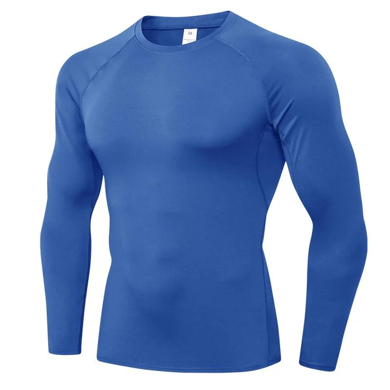 Chemises de Compression pour hommes, T-Shirt d'entraînement à manches longues, hauts de course, couc