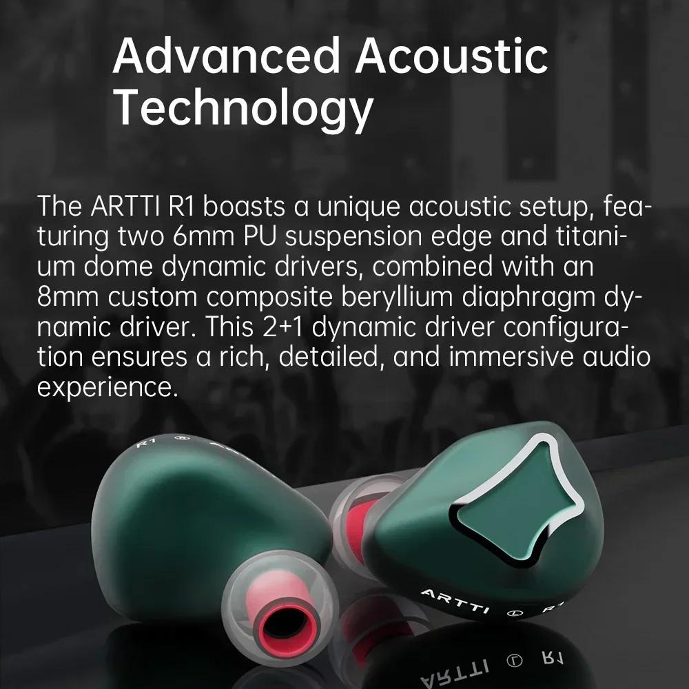 ARTTI-Écouteurs intra-auriculaires HIFI R1 & T10, IEMs 3esse, filaire, pilote dynamique, moniteur st