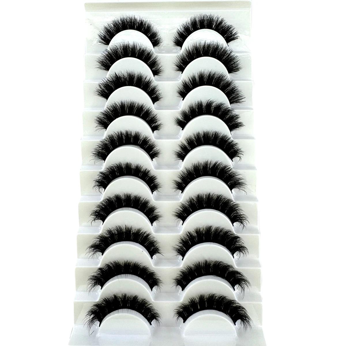 MKYDCG nouveau 10 paires 3D vison cils Faux vison moelleux cils doux complet épais vaporeux cils dra