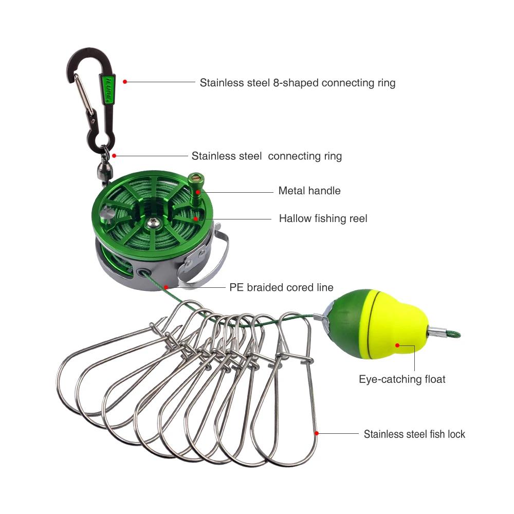 Boucle de verrouillage de pêche Portable boucle de verrouillage de poisson vivant avec moulinet en a
