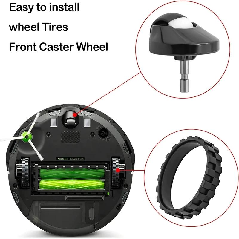 Roue avant coordonnante et TiresSkin pour IRobot Roomba, accessoires de remplacement, I7, I3, J7, E5