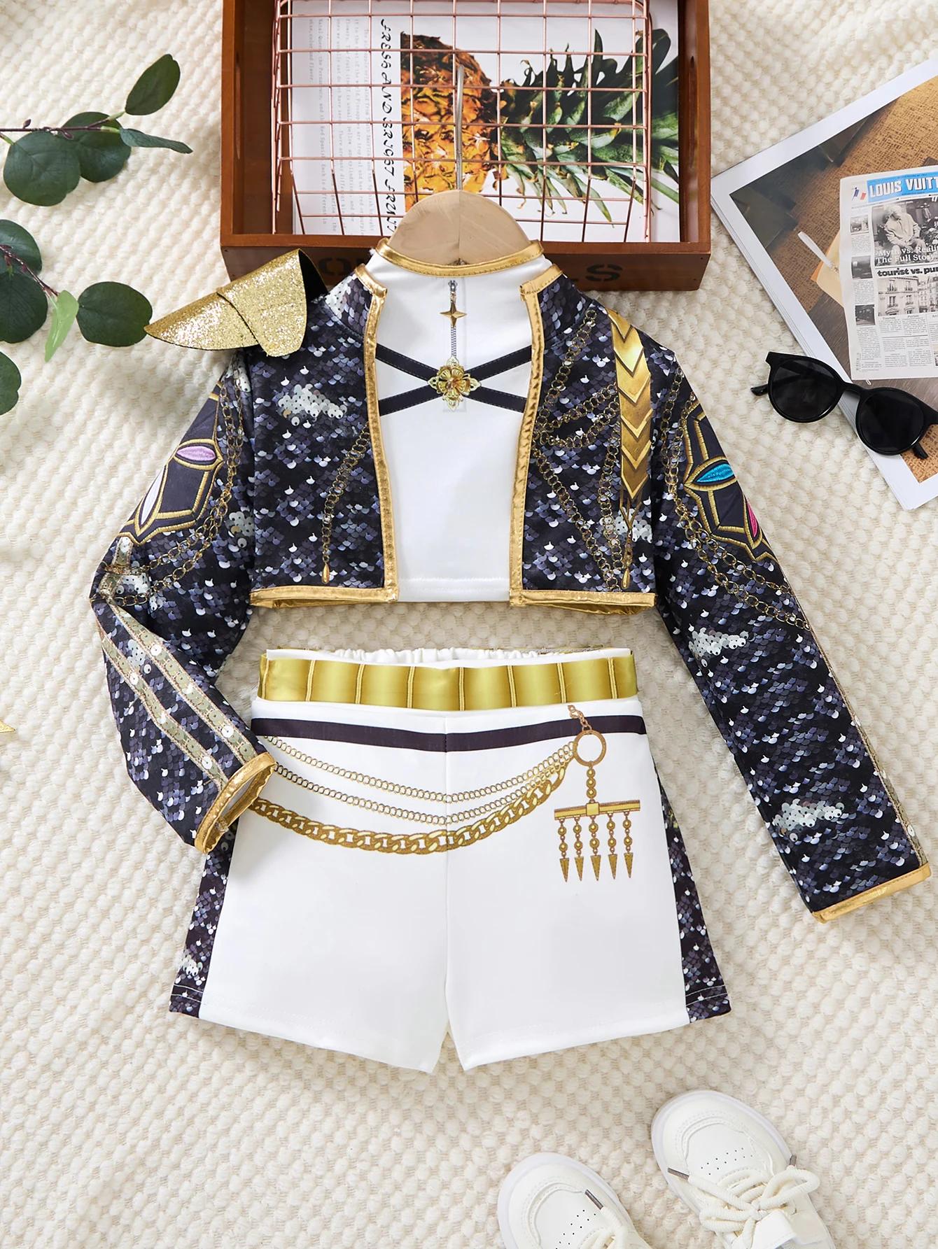 Costume de scène de chant K-POP noir pour filles, Phnom Penh, fête, groupe de sœurs, concours de cha
