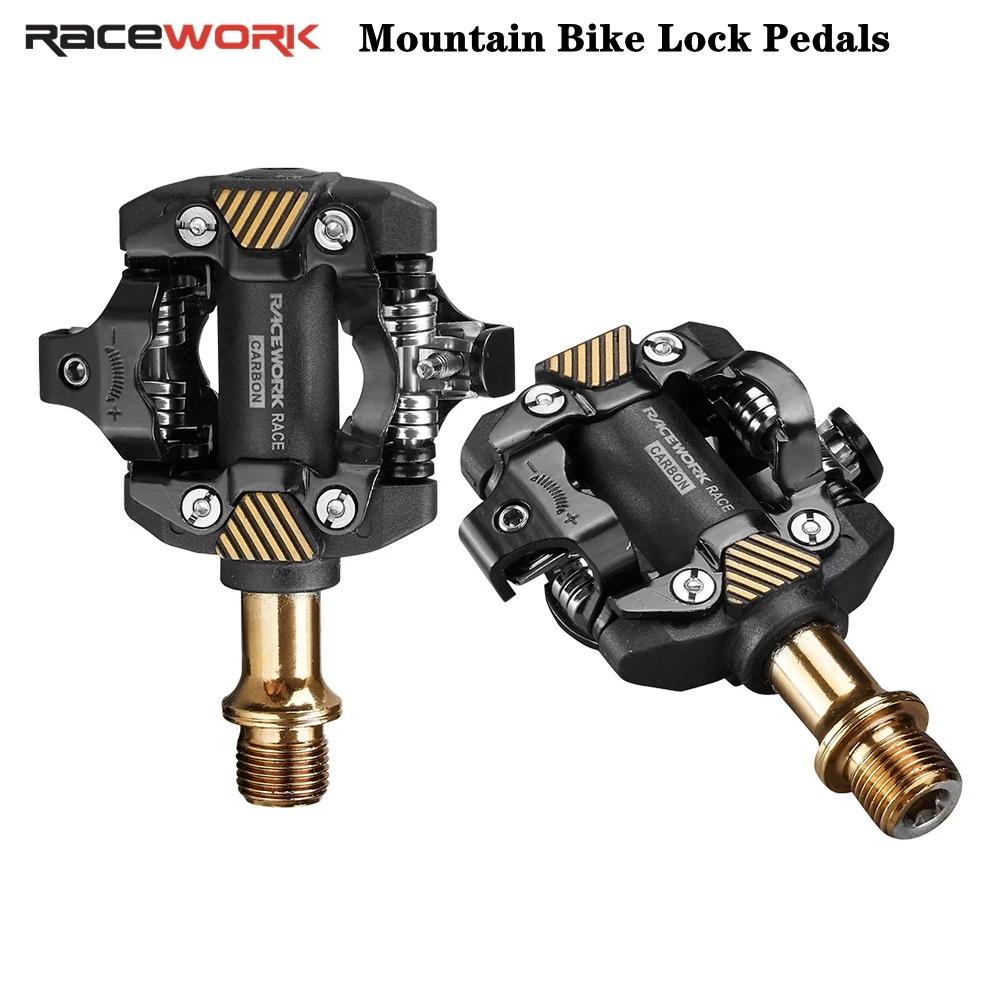 Pédales vélo VTT automatiques RACEWORK SPD M8000 avec crampons et roulements autobloquants