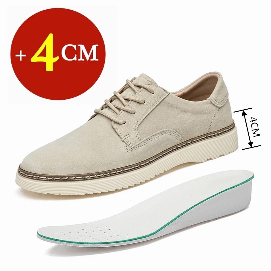 Chaussures de sport classiques en cuir véritable pour hommes, baskets décontractées, chaussures élév