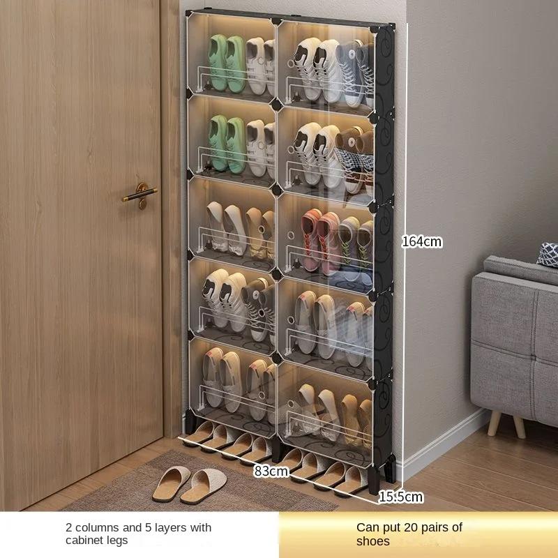 Boîte de rangement multicouche transparente pour chaussures, armoire de salon, étagère de couloir, m