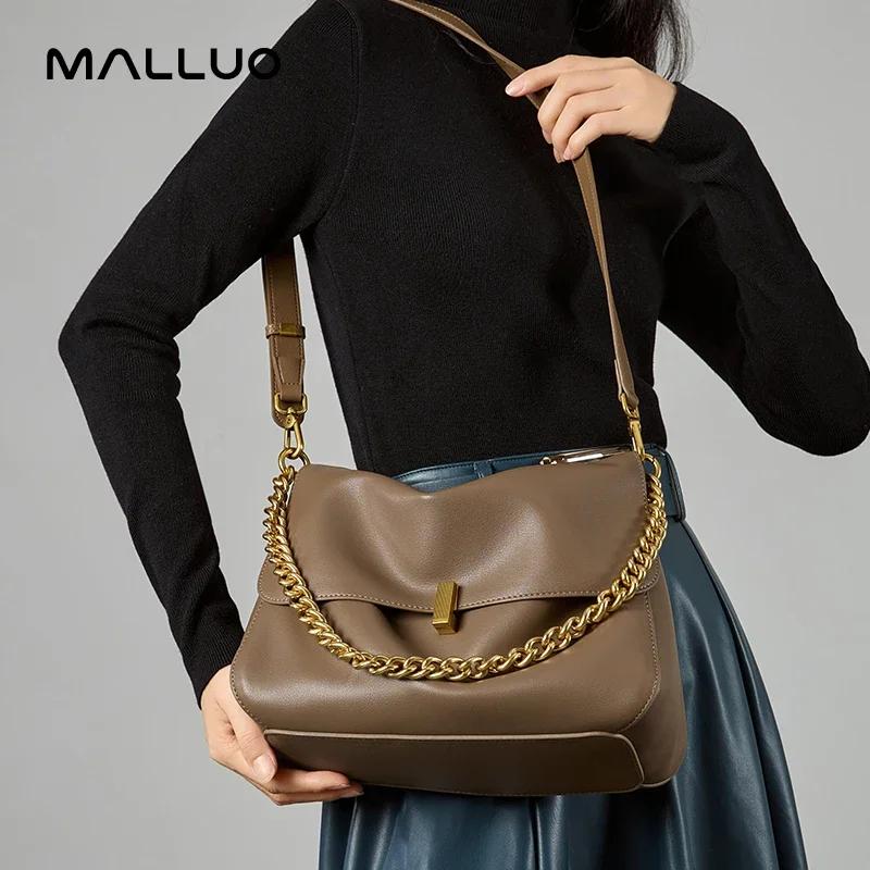 Grand Sac à Main en Cuir de Vache group pour Femme, Sacoche de Luxe Solide, à Rabat, Style Coréen