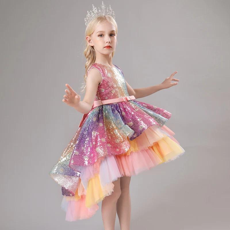 S002 robe pour enfants traînant princesse Spot rose filles 1 juin Performance été nouveau 2023 dente
