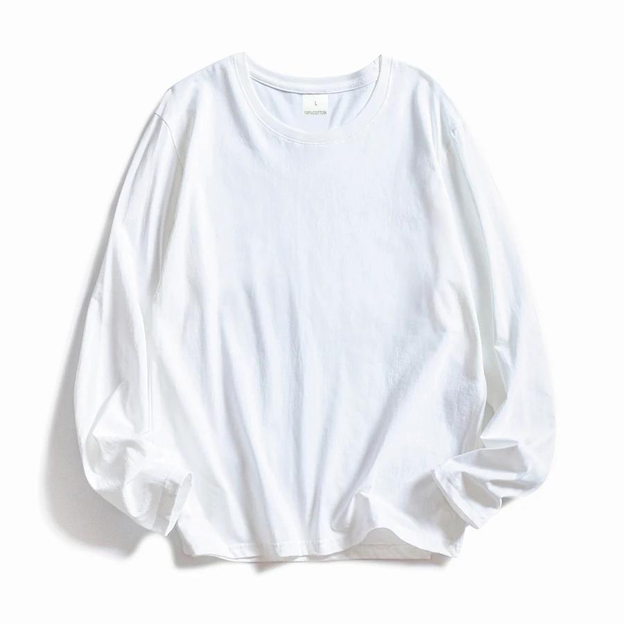 WAVLATII femmes col rond à manches longues t-shirts dame blanc couverture en coton femme doux t-shir