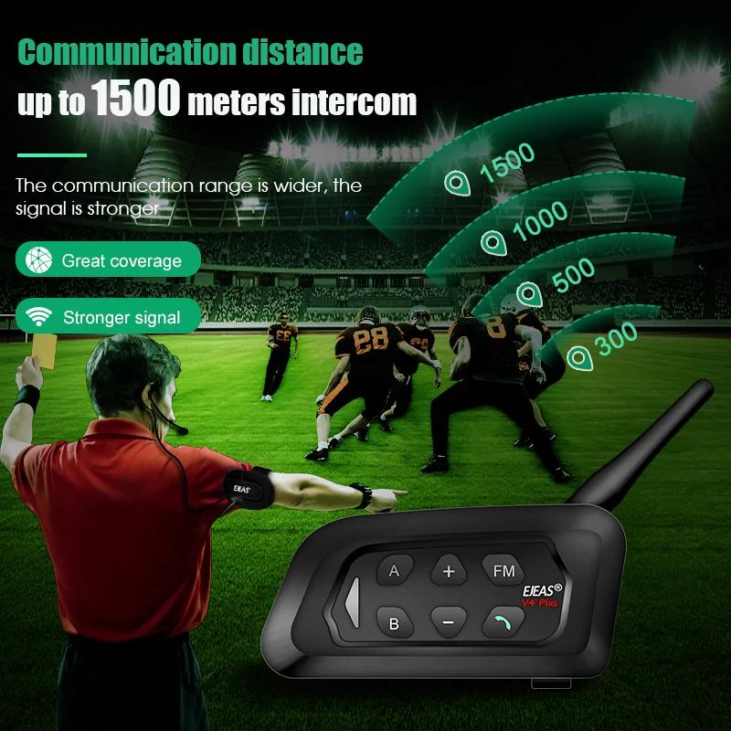EJEAS V4C PLUS + V6C PROx2 Football 3 arbitre Interphone casque 1200M Football Full Duplex Bluetooth