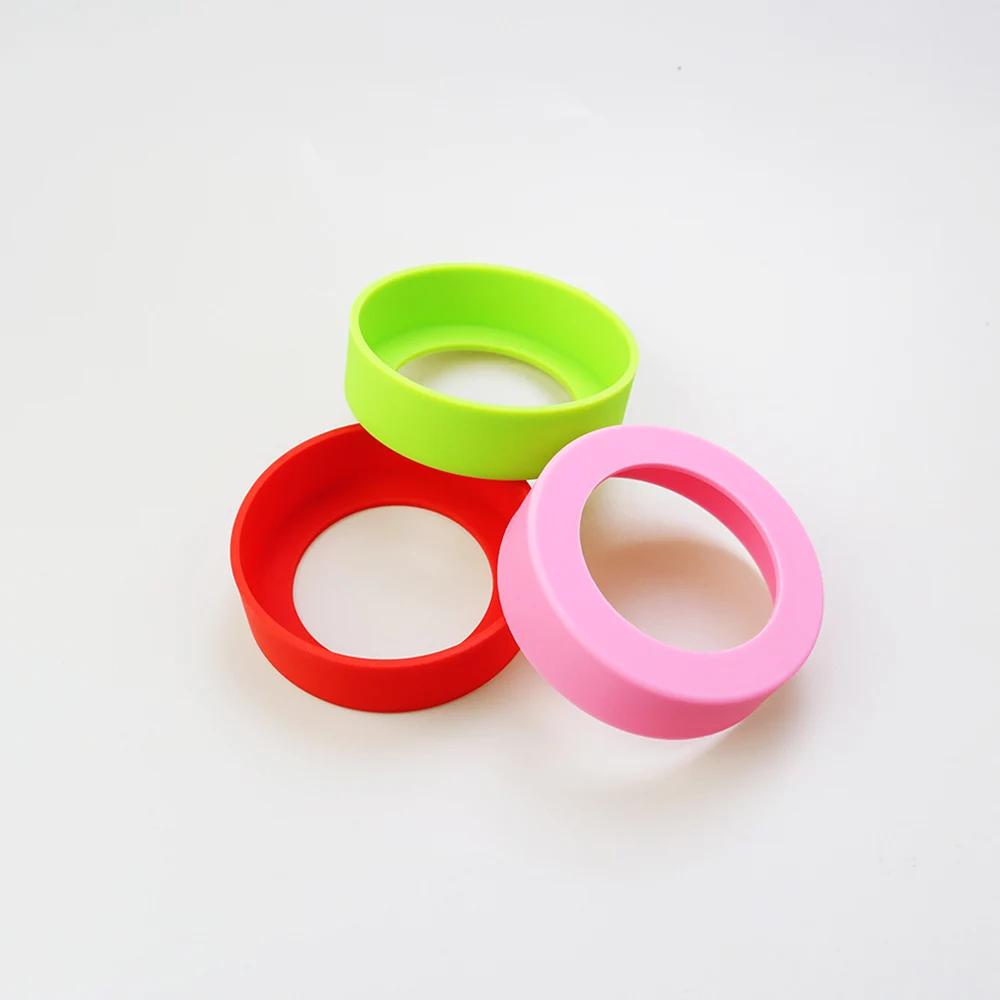 Sous-verres en Silicone, 28 couleurs, 6.5CM, couvercle inférieur de tasse, anneau inférieur, manchon
