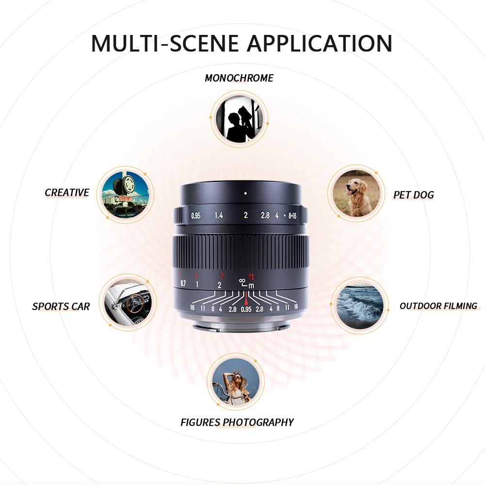 7artisans Objectif Portrait 35mm F0.95 Grande Ouverture Pour Sony E ZVE10 FX30 Fuji FX X-T1 X-A1/X-A