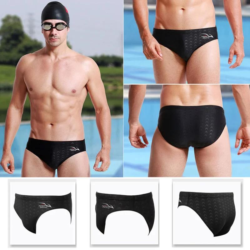 Slip de compétition de natation professionnel en peau de requin pour hommes, maillot de bain impermé