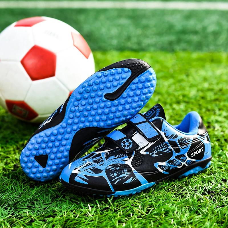 Bottes de football antidérapantes pour enfants avec crampons de gazon - Chaussures d'entraînement et futsal