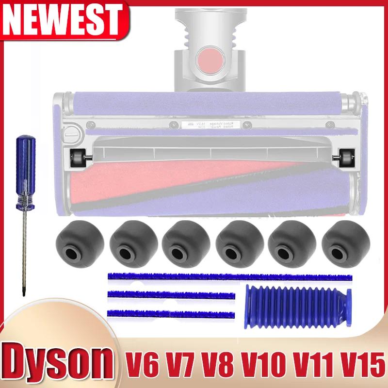 Bandes en peluche et roues de semelle pour Dyson V6, V7, V8, V10, V11, V15, tête de nettoyage à roul
