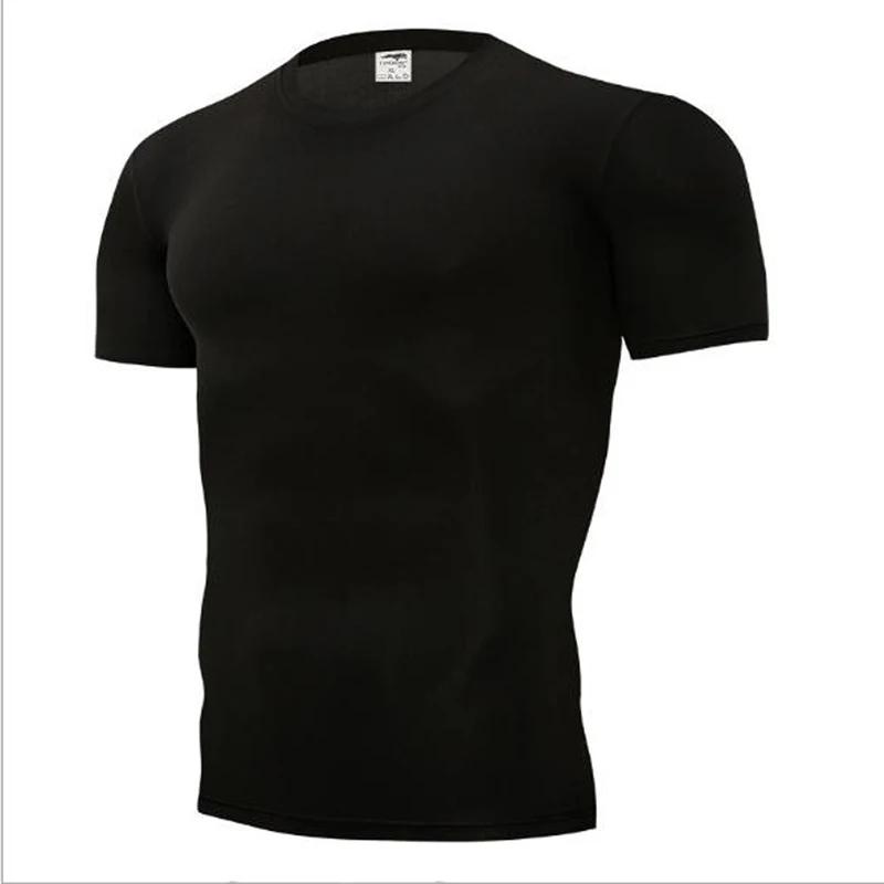 T-shirts compression hommes football - Maillot séchage rapide vêtements serrés respirants manches courtes
