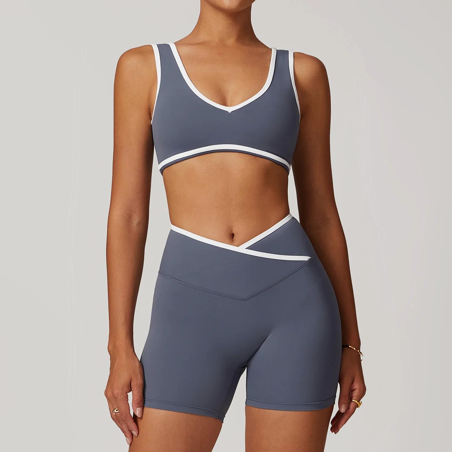 Ensemble de vêtements de Yoga pour femmes, 2 pièces, tenues d'entraînement, Fitness, survêtement de