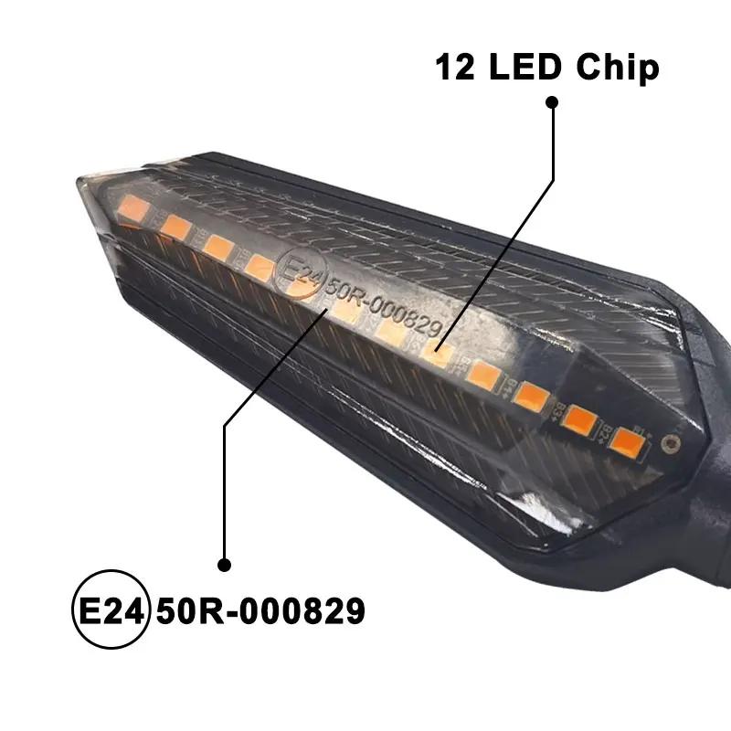 Clignotants de moto E24, clignotant coulant, 12led, indicateur de clignotant ambre, 12V, M10, marque