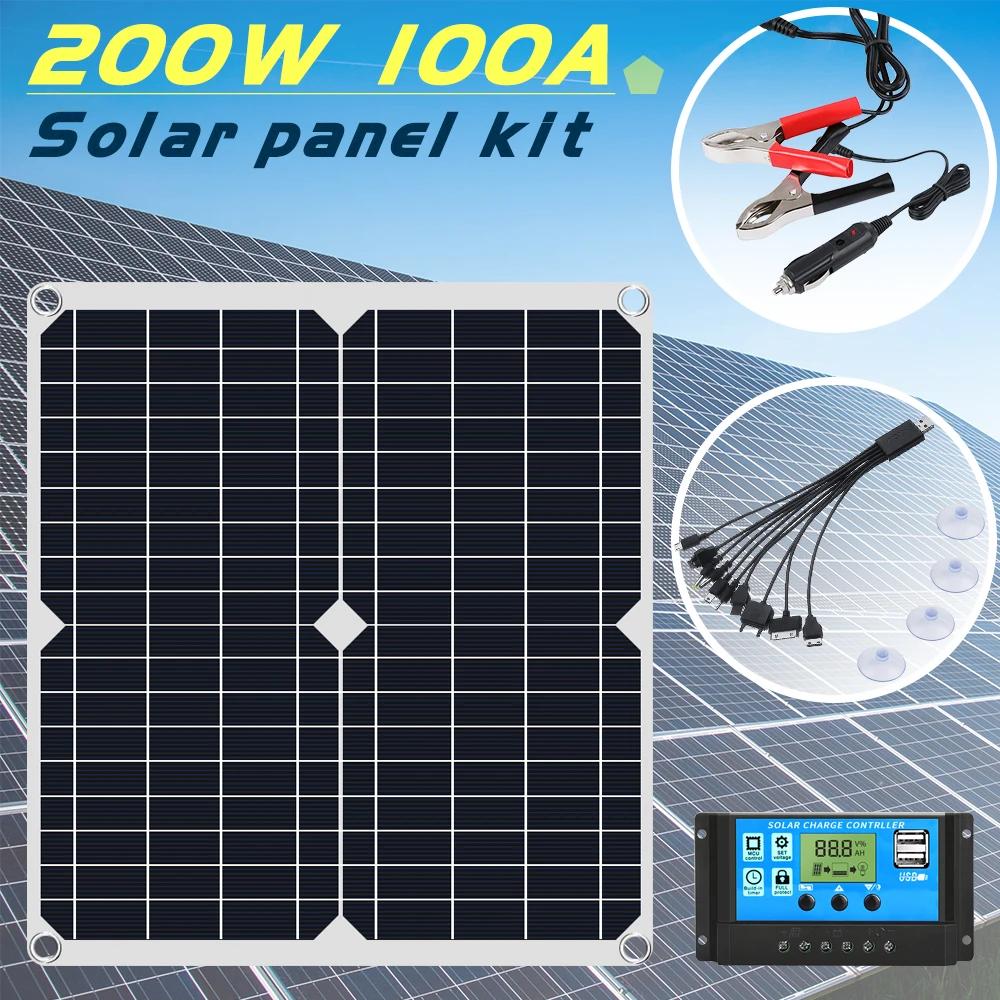 Kit de panneau solaire flexible, contrôleur de chargeur injuste de batterie, système d'éclairage dom