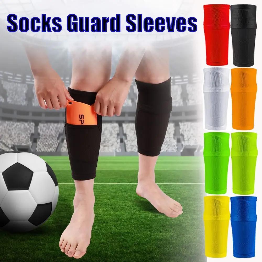 Protège-tibia de football anti-choc, protège-mollet de football, manches de jambe en nylon, protège-