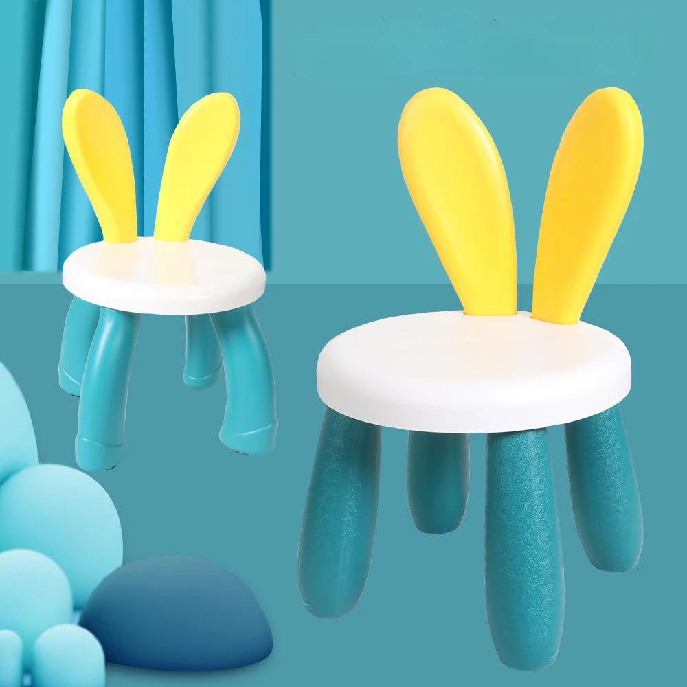 Adorable lapin maternelle enfants chaise en plastique épaissi pied de lit meubles antidérapants enfa