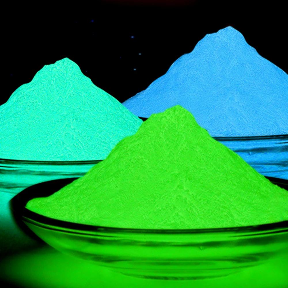 Poudre de phosphore lumineuse pour ongles, 50g, vert/bleu/rouge, pigment qui brille dans la nuit, 12