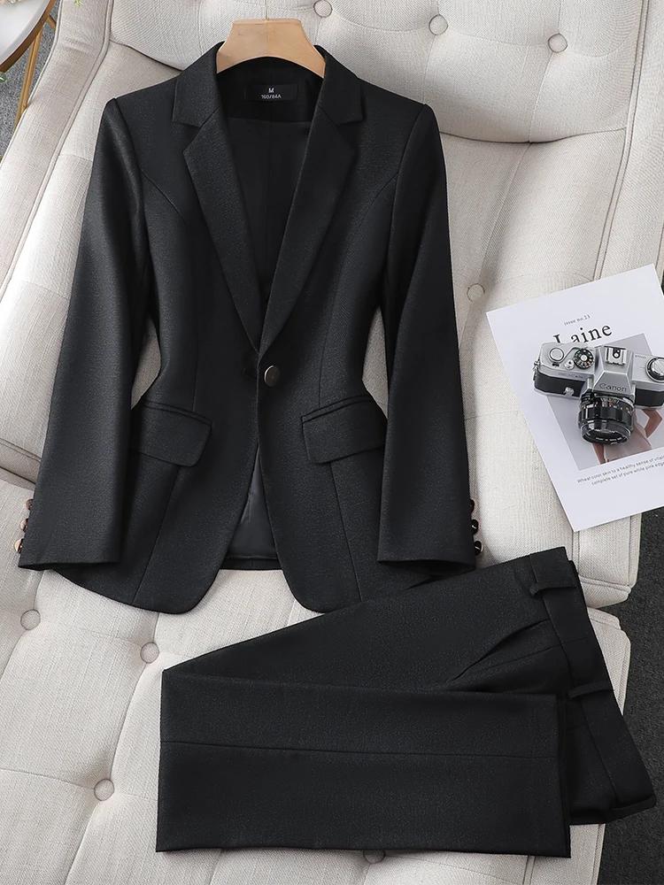 Blazer et pantalon imbibés pour femmes, veste formelle solide, surintendant, vêtements de travail d'