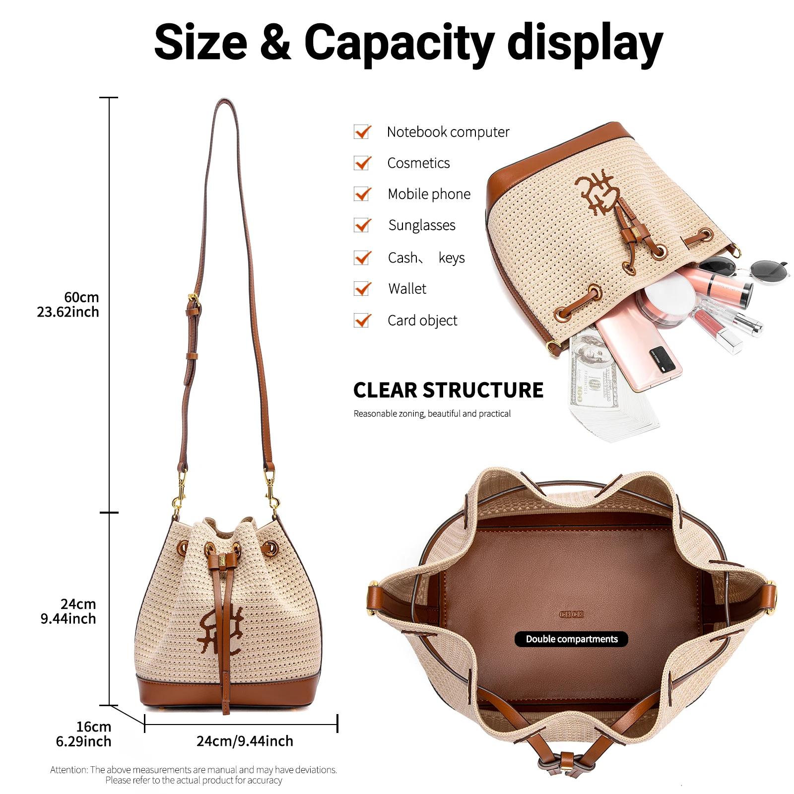CHCH sac seau femme printemps nouveau tissu épissage conception sac à main Style vacances sac à band