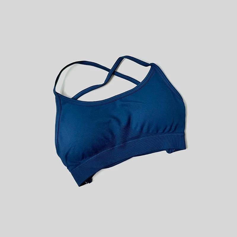 Soutien-gorge de sport dos nu pour femmes, sans couture, Impact, Yoga, rembourré, haut court, extens