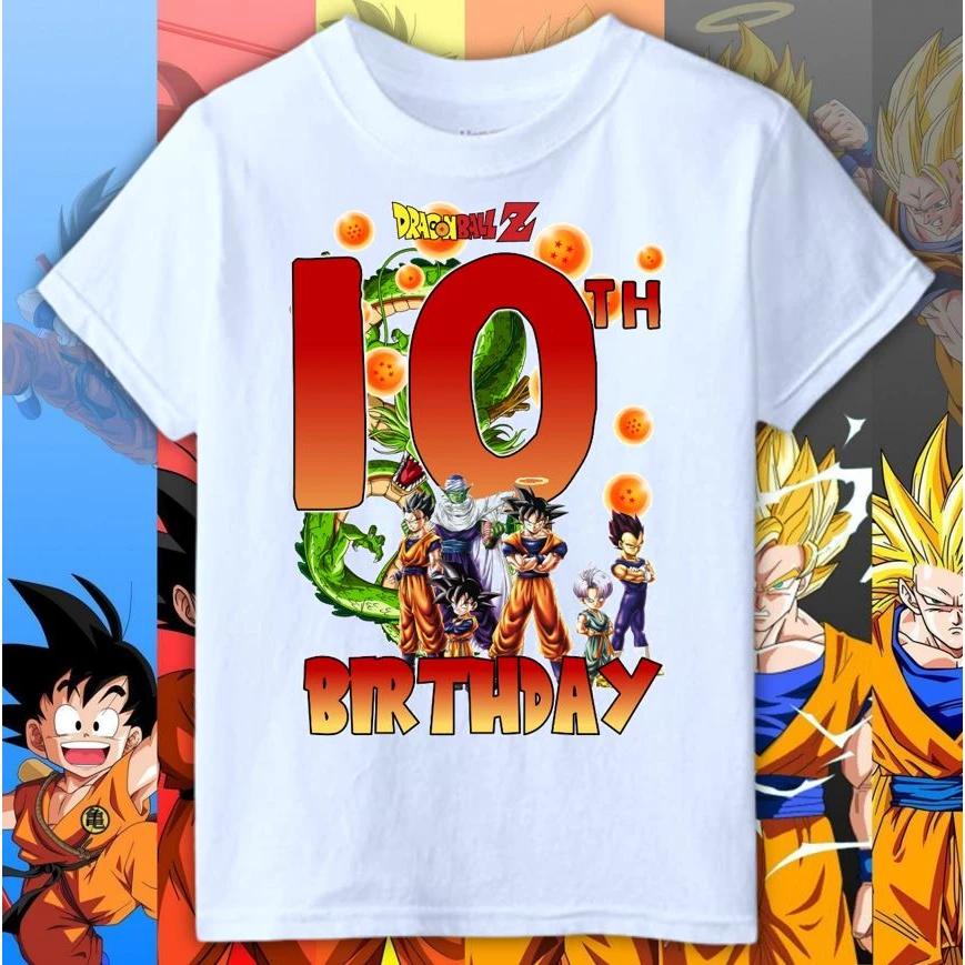 T-shirt d'été Dragon Ball BIRTHDAY pour enfants, garçons et filles, de 0 à 12 ans, mode décontractée