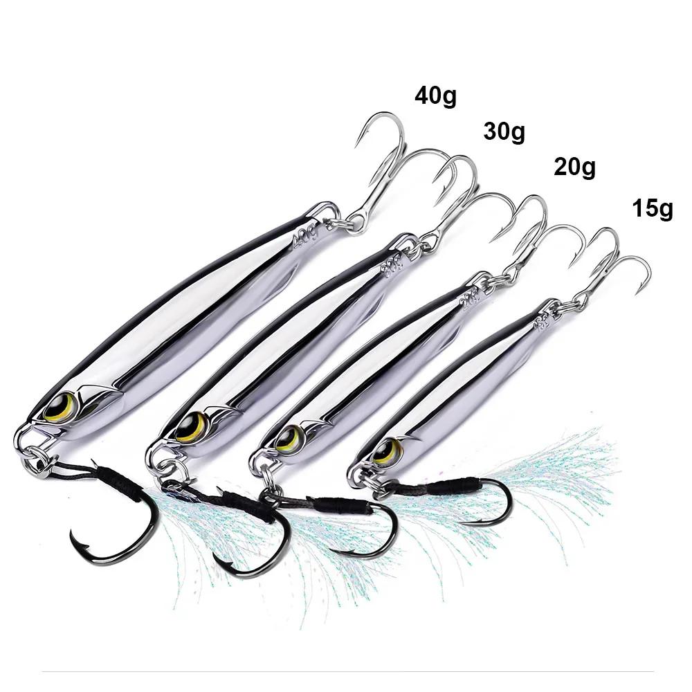Appât de gabarit en métal 15g 20g 30g 40g maquereau artificiel dur leurre de poisson coulant loin co