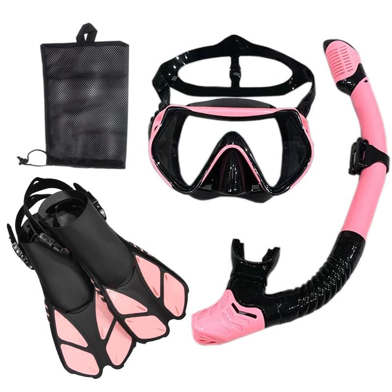 Masque et lunettes de plongée avec tuba, ensemble de tubes de natation pour adultes, unisexe