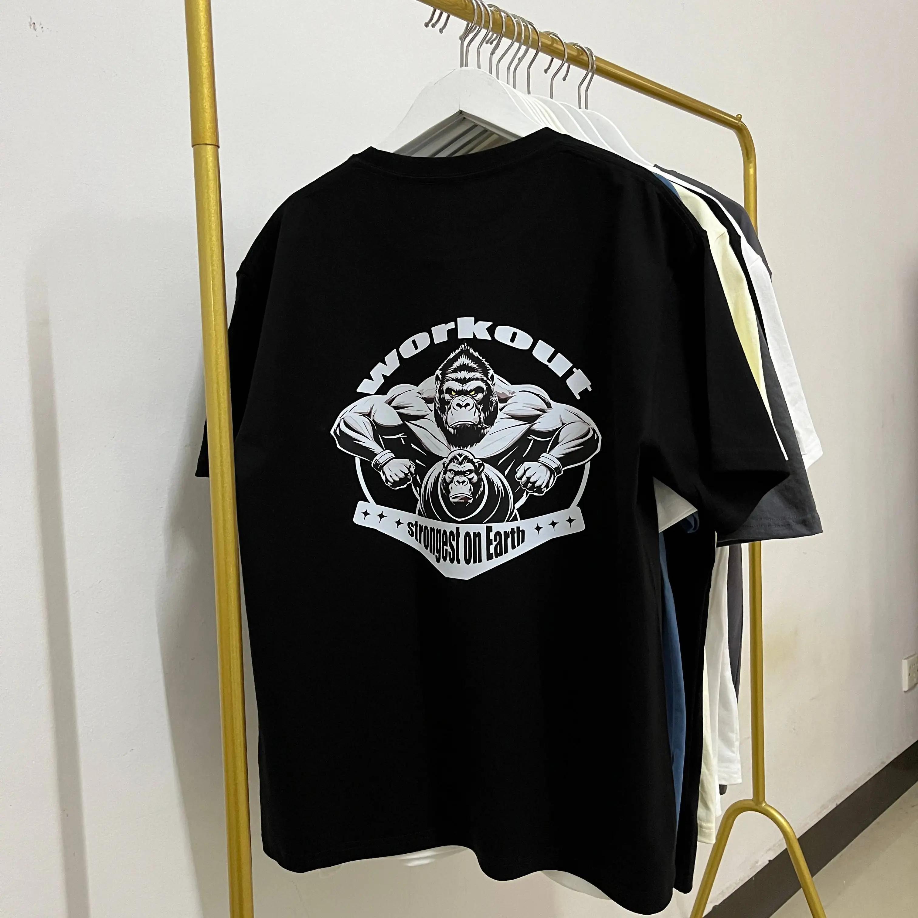 Gym Sport t-shirt hommes coton à manches courtes haut homme entraînement musculation t-shirt