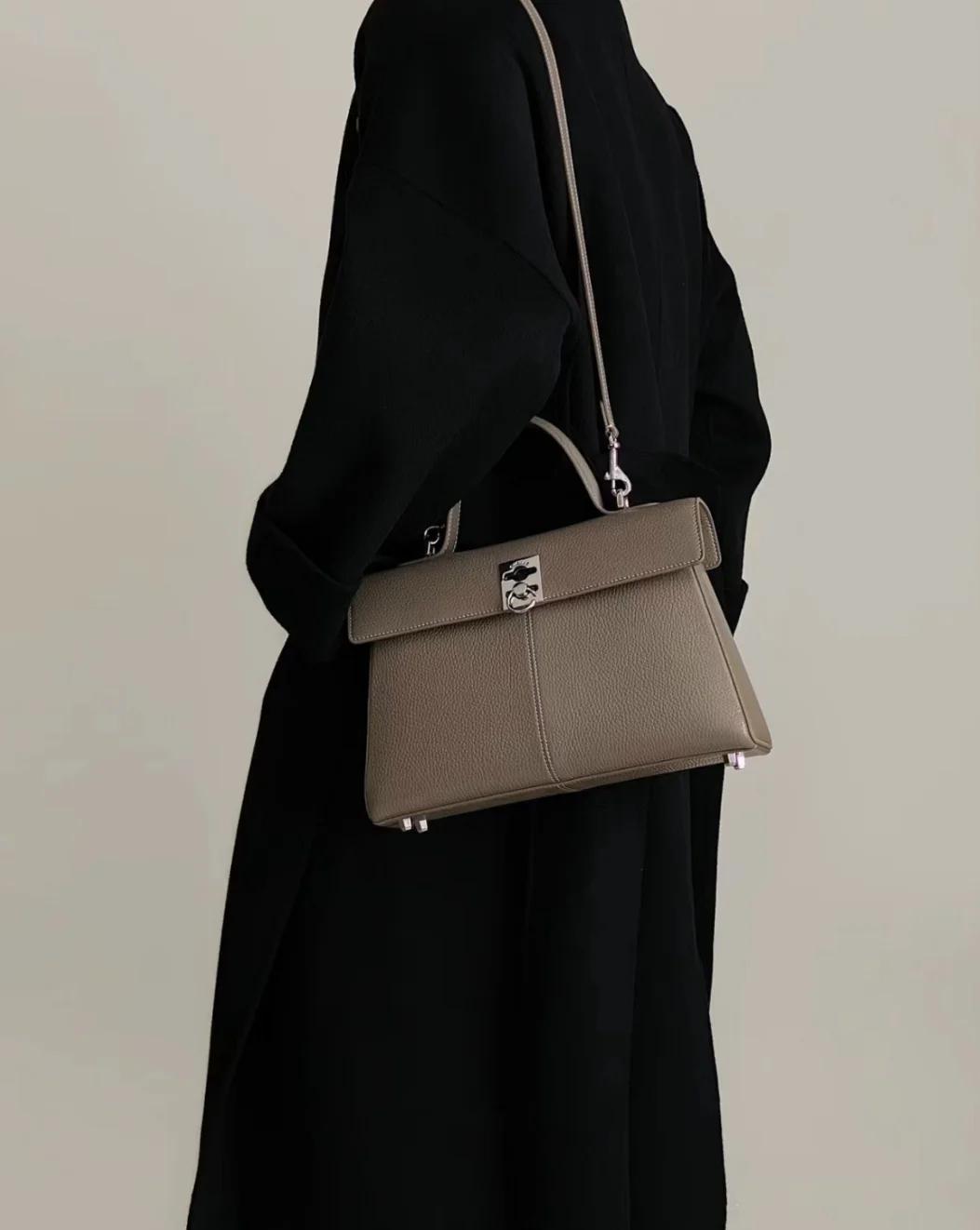 Sac Boston rétro pour femme, sac trois-en-un à porter en bandoulière, à l'épaule et à la main, petit