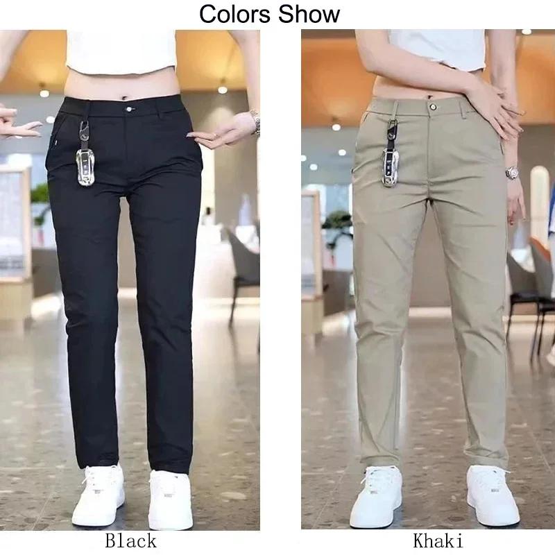 Pantalon de Golf en soie glacée pour hommes, mi-poids, décontracté, pantalon de sport, Design Simple