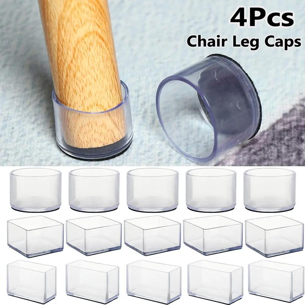 Coussinets transparents en silicone pour pieds de table et chaise, capuchons en PVC, couvre-pieds as