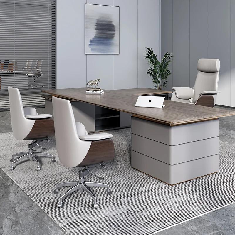 Chaise de bureau en cuir italien Support inclinable exécutif chaise de bureau blanche Mobile design