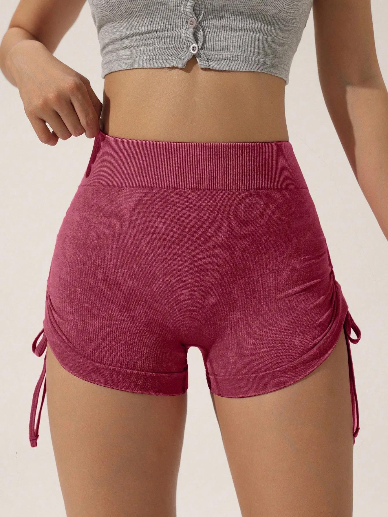 Short givré à cordon de serrage pour femmes, fesses rehaussantes pêche, cyclisme fitness, pantalons