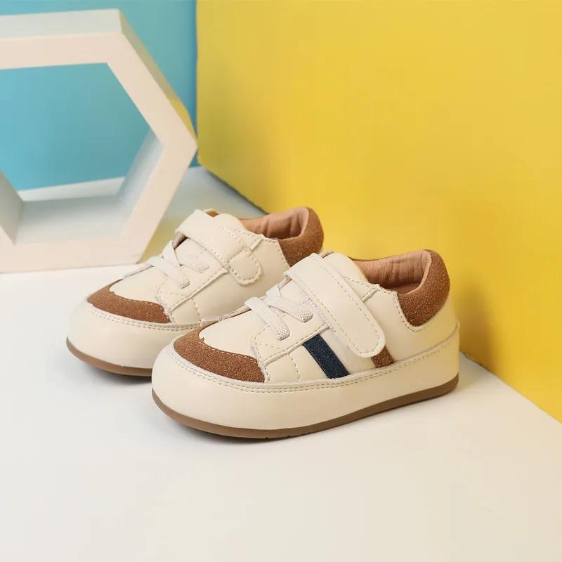 Chaussures en cuir pour bébés de 0 à 5 ans, pieds nus, à semelle souple, pour l'extérieur, Tennis, à