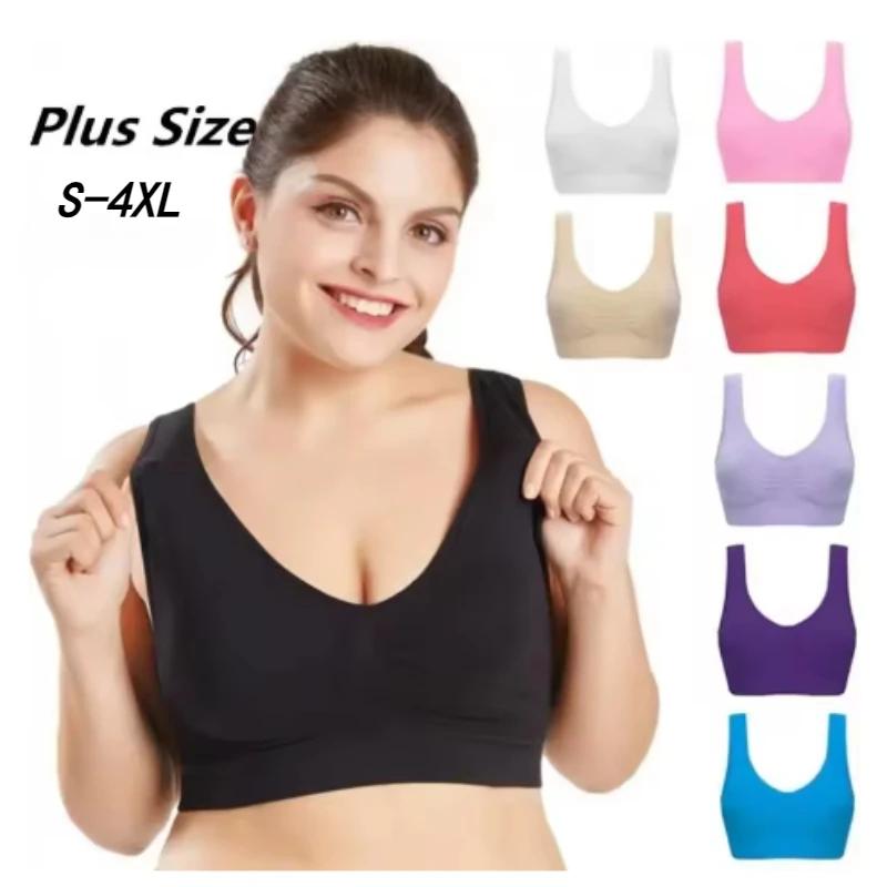 Grand soutien-gorge de sport monocouche sans coussinet pour femmes, haut de Yoga, course à pied, Fit