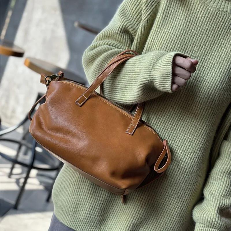 Sac à main pour femme Johnature, décontracté et polyvalent, en cuir véritable, nouveau modèle 2026,